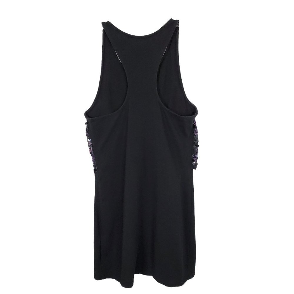 H&M Conscious Collection Size 10 Dress Mini Racerback Knit Purple Sequin Bodycon - Picture 3 of 7